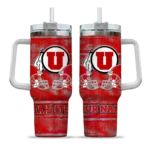 custom utah utes honey streaks red curved tumbler best selling.webp