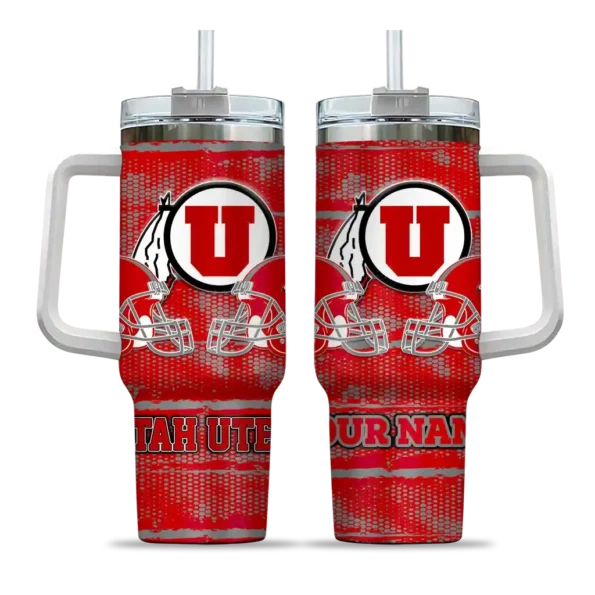 custom utah utes honey streaks red curved tumbler best selling.webp