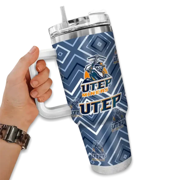 custom utep miners bold diamonds blue curved tumbler fashion forward.webp