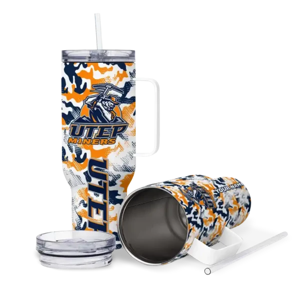 custom utep miners camo mashup blue white curved tumbler high quality.webp