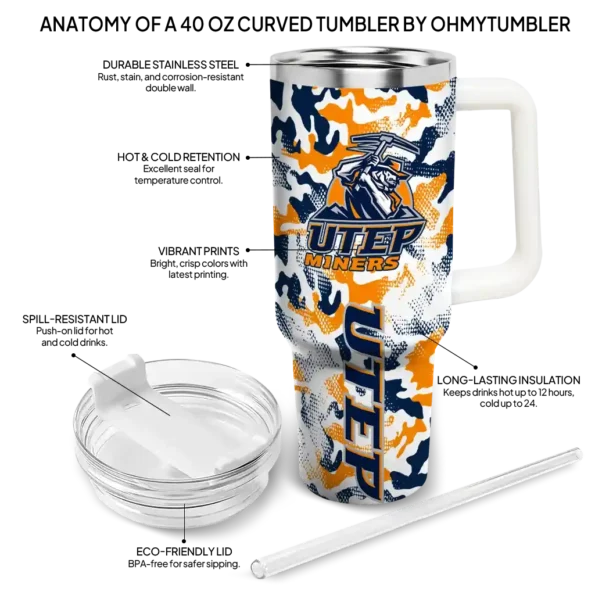custom utep miners camo mashup blue white curved tumbler new arrival.webp