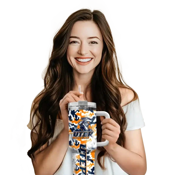 custom utep miners camo mashup blue white curved tumbler premium grade.webp