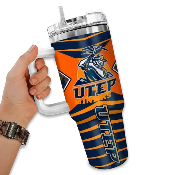 custom utep miners chevron layers blue curved tumbler fashion forward.webp