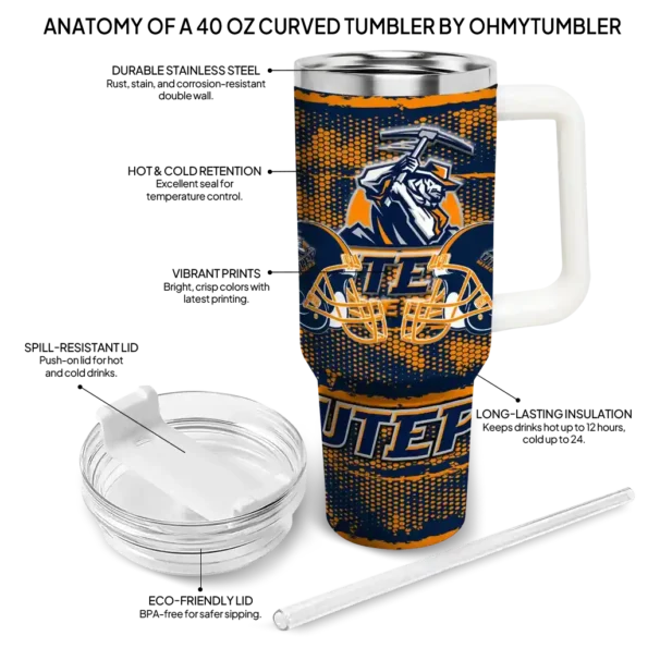 custom utep miners honey streaks blue curved tumbler new arrival.webp
