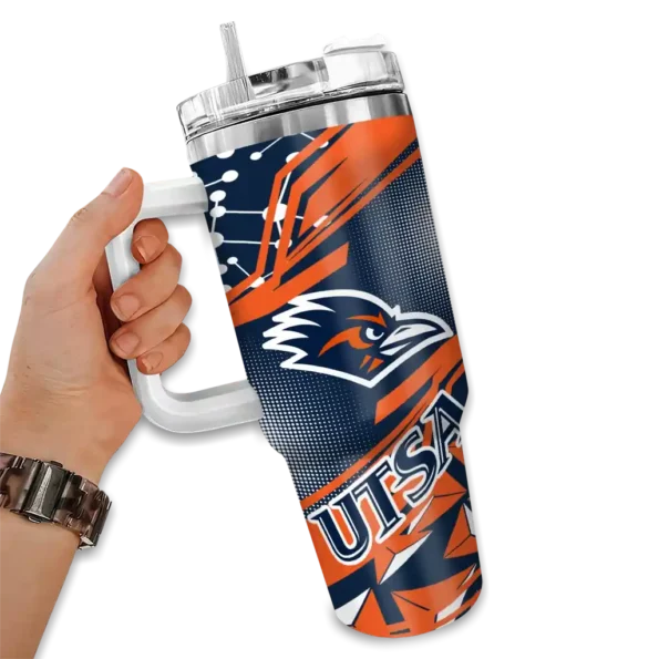 custom utsa roadrunners abstract paths orange curved tumbler fashion forward.webp