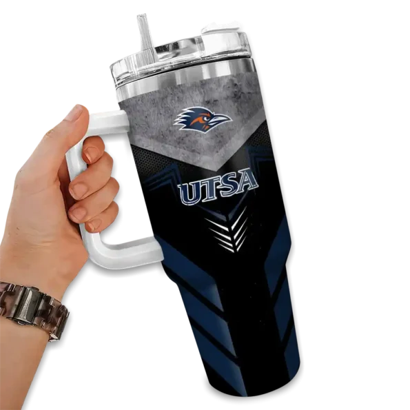 custom utsa roadrunners arrow armor orange black curved tumbler fashion forward.webp