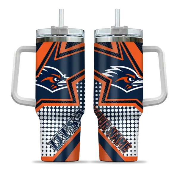 custom utsa roadrunners arrow burst orange curved tumbler best selling.webp