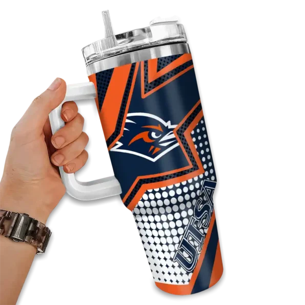 custom utsa roadrunners arrow burst orange curved tumbler fashion forward.webp