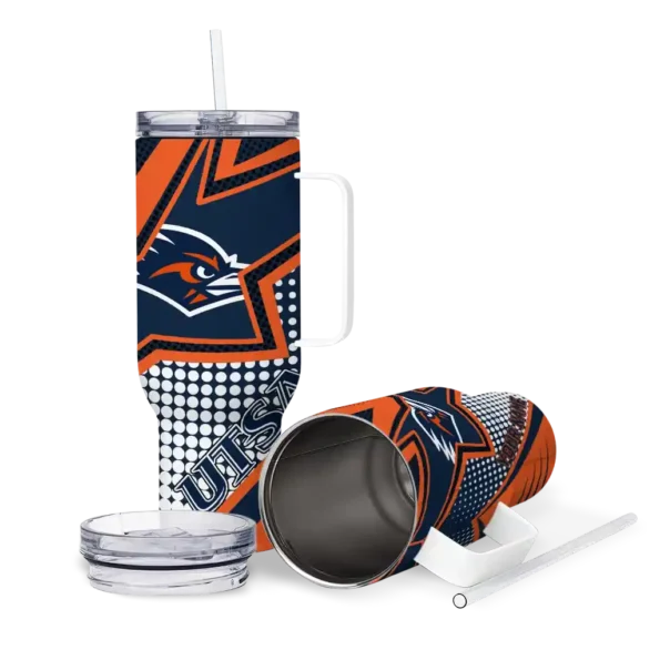 custom utsa roadrunners arrow burst orange curved tumbler high quality.webp