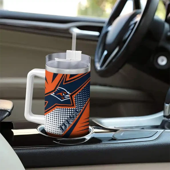 custom utsa roadrunners arrow burst orange curved tumbler trendy.webp