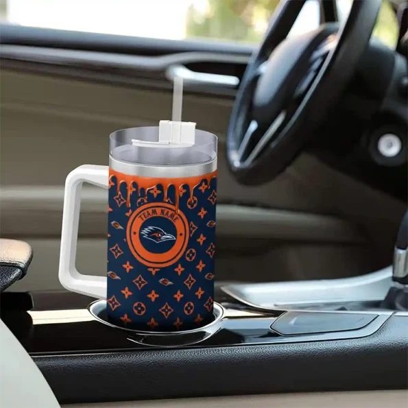 custom utsa roadrunners bullseye drips orange curved tumbler trendy.webp