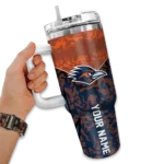 custom utsa roadrunners chevron stripe orange curved tumbler best selling.webp