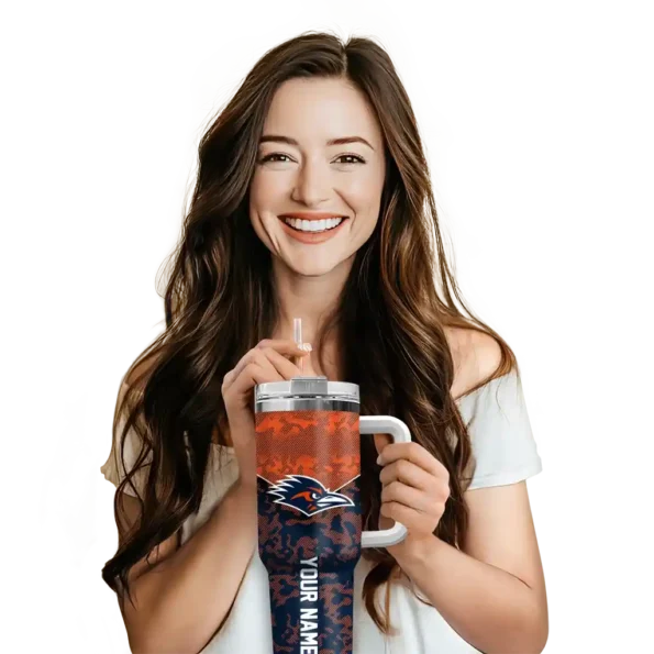 custom utsa roadrunners chevron stripe orange curved tumbler premium grade.webp