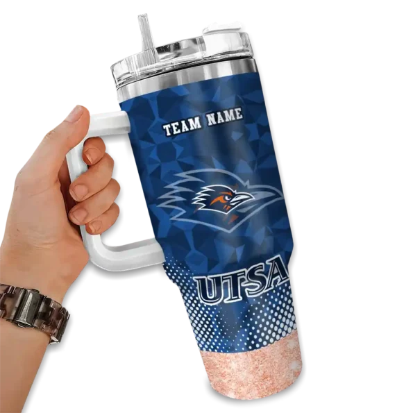 custom utsa roadrunners geometric prism orange curved tumbler fashion forward.webp