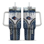 custom utsa roadrunners leopard zipper orange curved tumbler best selling.webp