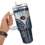 custom utsa roadrunners leopard zipper orange curved tumbler best selling.webp