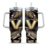 custom vanderbilt commodores abstract paths black curved tumbler best selling.webp