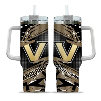 custom vanderbilt commodores abstract paths black curved tumbler best selling.webp
