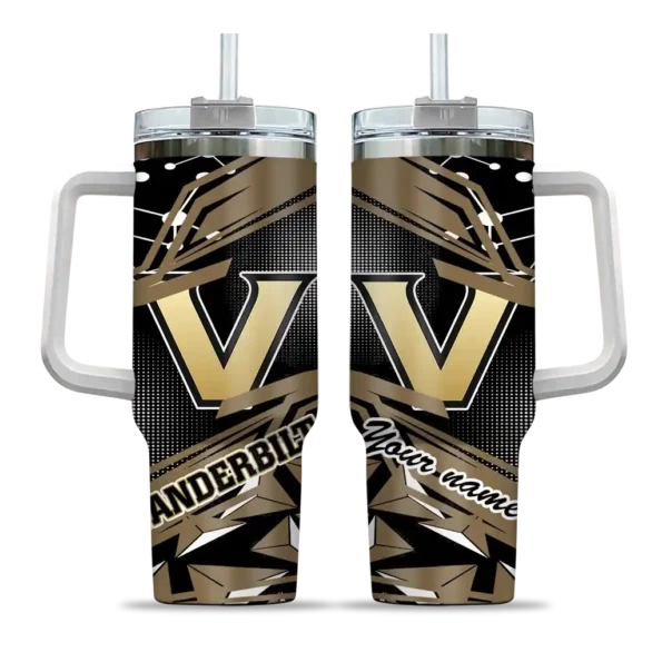 custom vanderbilt commodores abstract paths black curved tumbler best selling.webp