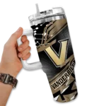 custom vanderbilt commodores abstract paths black curved tumbler best selling.webp