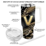 custom vanderbilt commodores abstract paths black curved tumbler best selling.webp
