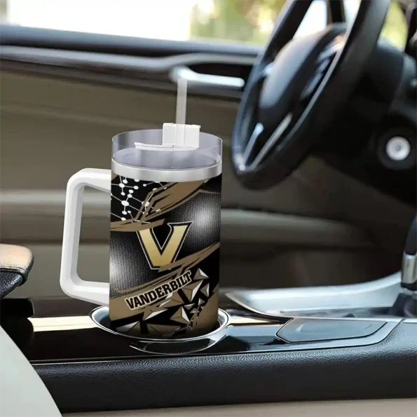 custom vanderbilt commodores abstract paths black curved tumbler trendy.webp