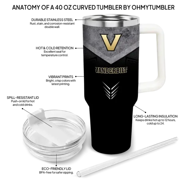 custom vanderbilt commodores arrow armor black curved tumbler new arrival.webp