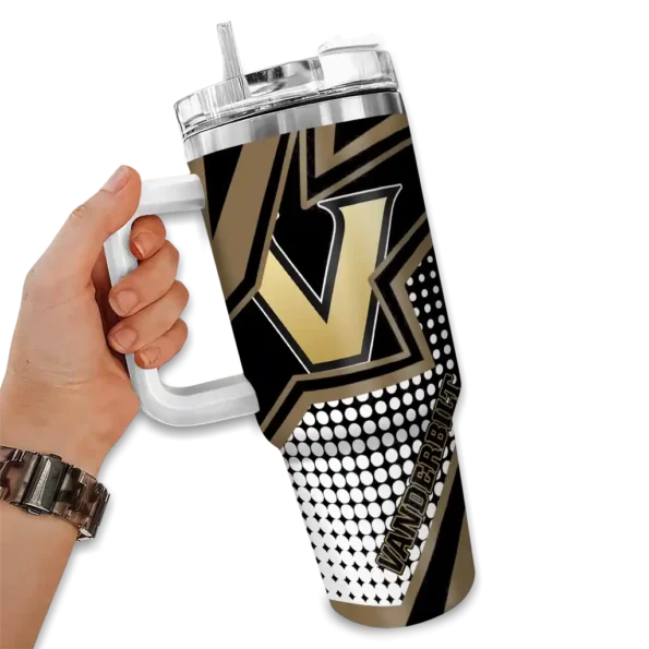 custom vanderbilt commodores arrow burst black curved tumbler fashion forward.webp