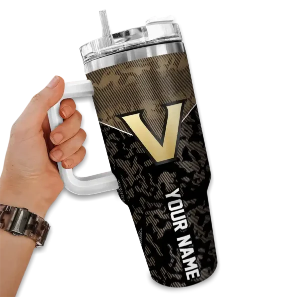 custom vanderbilt commodores chevron stripe black curved tumbler fashion forward.webp
