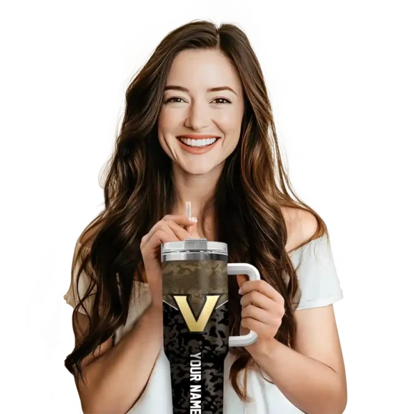 custom vanderbilt commodores chevron stripe black curved tumbler premium grade.webp