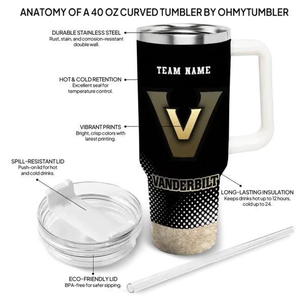 custom vanderbilt commodores geometric prism black curved tumbler new arrival.webp