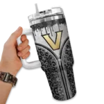 custom vanderbilt commodores leopard zipper black curved tumbler best selling.webp