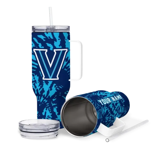 custom villanova wildcats burst swirl navy curved tumbler high quality.webp