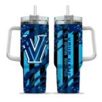custom villanova wildcats claw cut navy black curved tumbler best selling.webp