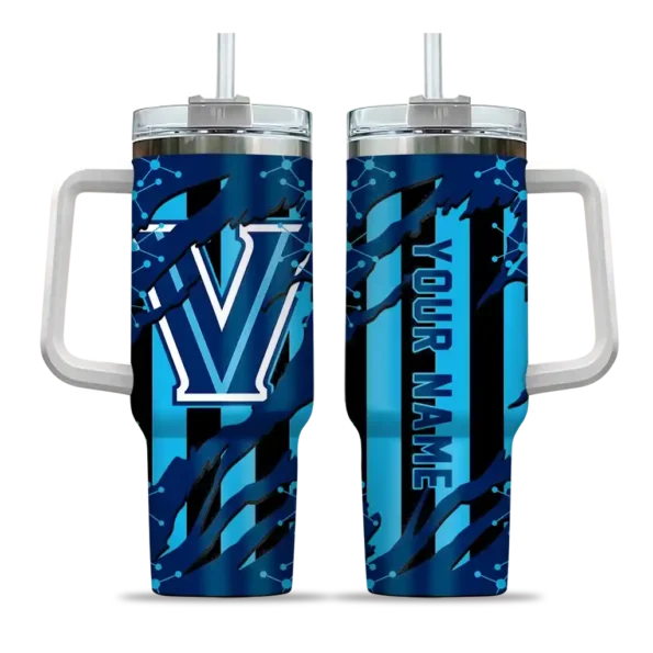 custom villanova wildcats claw cut navy black curved tumbler best selling.webp