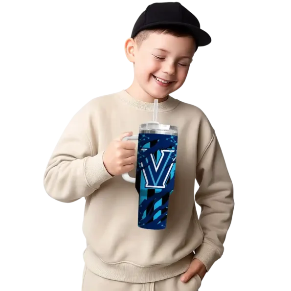 custom villanova wildcats claw cut navy black curved tumbler latest model.webp