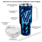 custom villanova wildcats claw cut navy black curved tumbler best selling.webp