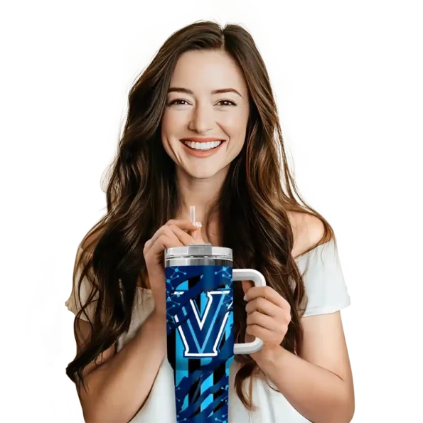 custom villanova wildcats claw cut navy black curved tumbler premium grade.webp