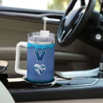 custom villanova wildcats heart helmet motif navy curved tumbler best selling.webp