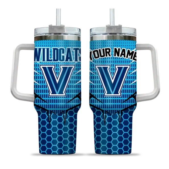 custom villanova wildcats hex texture navy curved tumbler best selling.webp