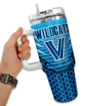 custom villanova wildcats hex texture navy curved tumbler best selling.webp