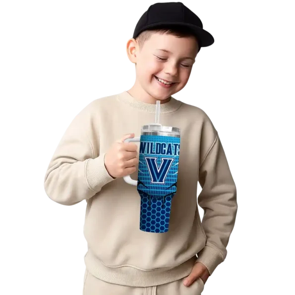 custom villanova wildcats hex texture navy curved tumbler latest model.webp