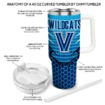 custom villanova wildcats hex texture navy curved tumbler best selling.webp