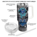 custom villanova wildcats superman shield navy gray curved tumbler best selling.webp