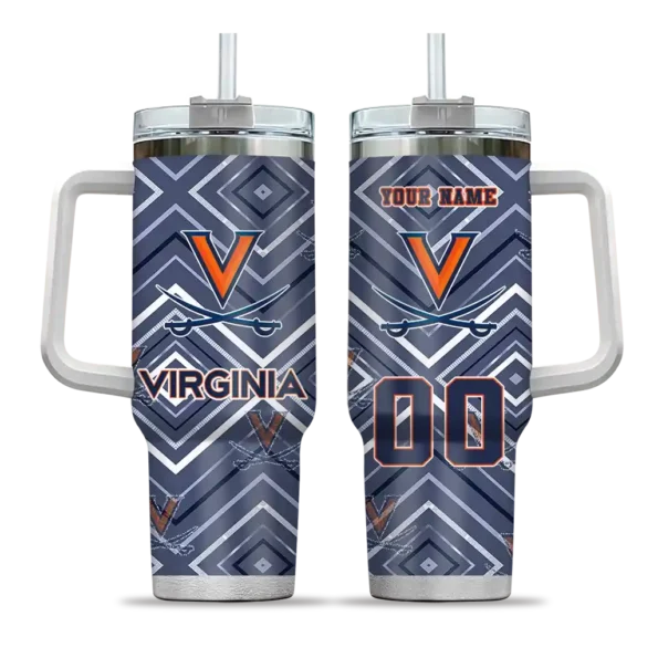 custom virginia cavaliers bold diamonds blue curved tumbler best selling.webp