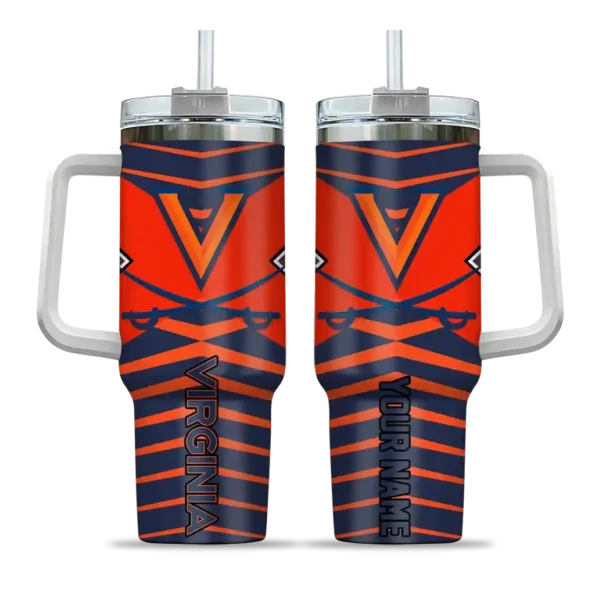 custom virginia cavaliers chevron layers blue curved tumbler best selling.webp