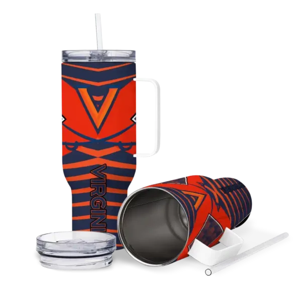 custom virginia cavaliers chevron layers blue curved tumbler high quality.webp