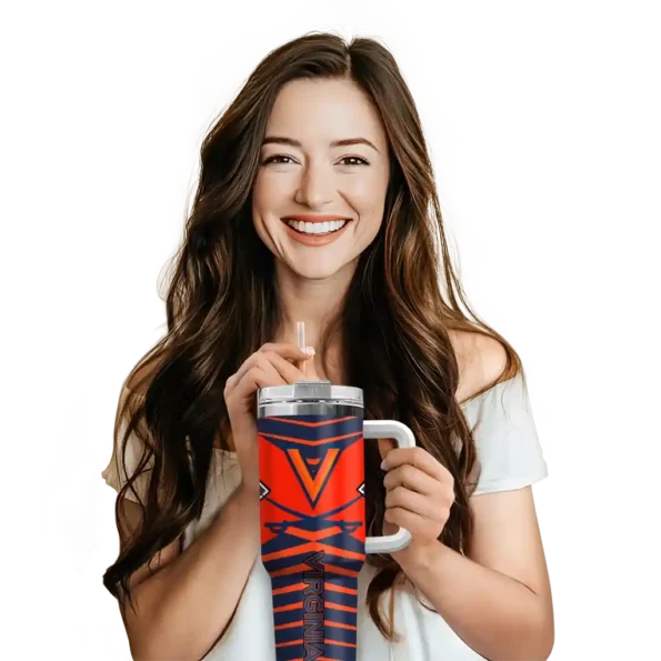 custom virginia cavaliers chevron layers blue curved tumbler premium grade.webp