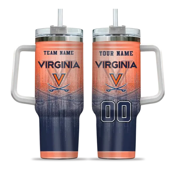 custom virginia cavaliers gradient dots blue curved tumbler best selling.webp