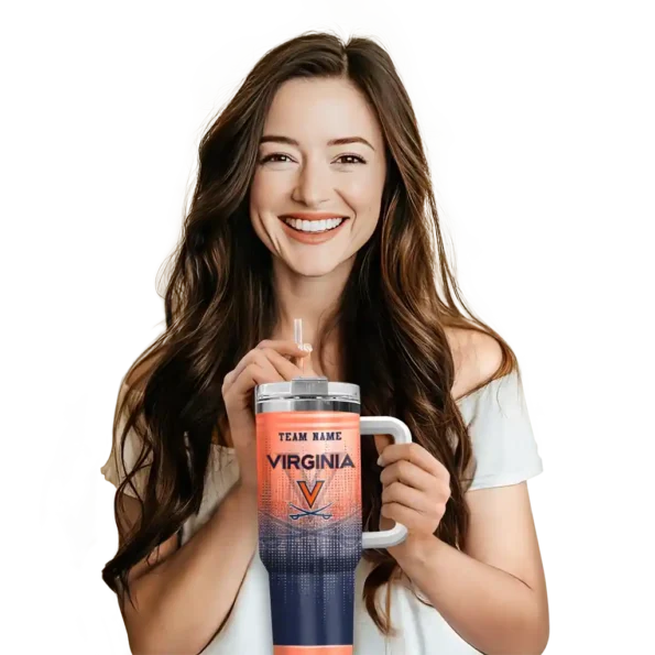 custom virginia cavaliers gradient dots blue curved tumbler premium grade.webp